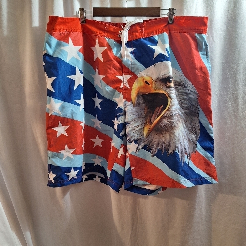 Spirit of America 3 XL stars and stripes men's swimming trunks